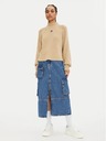 Tommy Jeans Damen beiger Pullover Tommy Jeans Badge Rib-Knit Gentle Gold