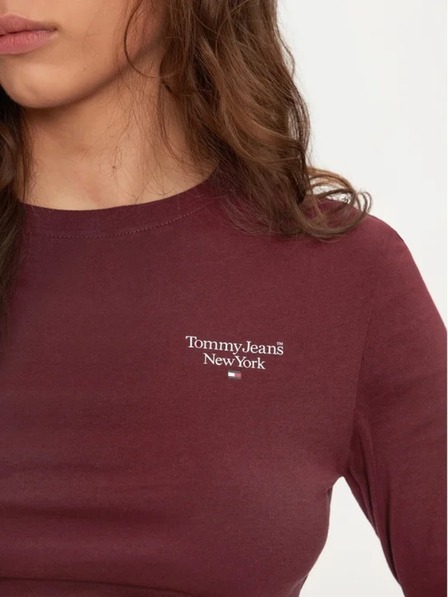 Tommy Jeans Damen bordeauxrotes T-Shirt Tommy Jeans Deep Rouge