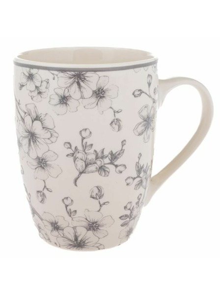 Casa de Engel Keramiktasse 300ml - graue Blumen, 6/36