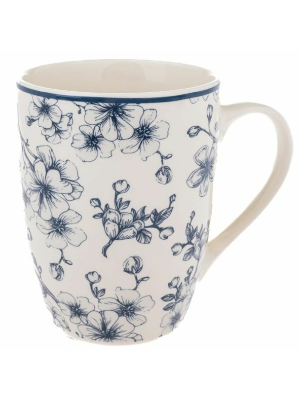 Casa de Engel Keramiktasse 300ml - blaue Blumen, 6/36