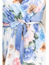 numoco Luftige Wickel-Maxikleider mit Blumenmuster in blauen Rosen