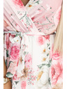 numoco Luftige Wickel-Maxikleider mit Blumenmuster in Rosa Rosen