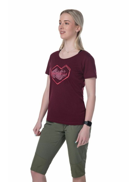 Kilpi Weinrotes Damen T-Shirt mit Aufdruck Kilpi Garove