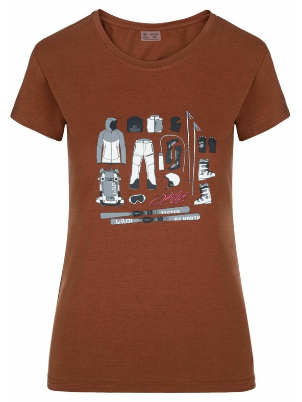 Kilpi Braunes Damen T-Shirt mit Aufdruck Kilpi Tornes