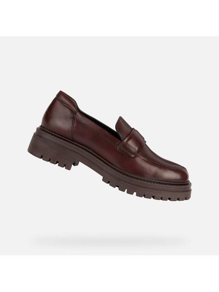 Geox Weinrote Damen-Mokassins Geox Iridea