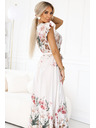 numoco Satiniertes Maxikleid mit tiefem Ausschnitt und Blumen-Ombré-Muster