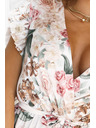 numoco Satiniertes Maxikleid mit tiefem Ausschnitt und Blumen-Ombré-Muster