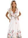 numoco Satiniertes Maxikleid mit tiefem Ausschnitt und Blumen-Ombré-Muster