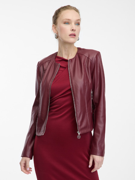 Orsay Weinrote Damen-Lederjacke ORSAY