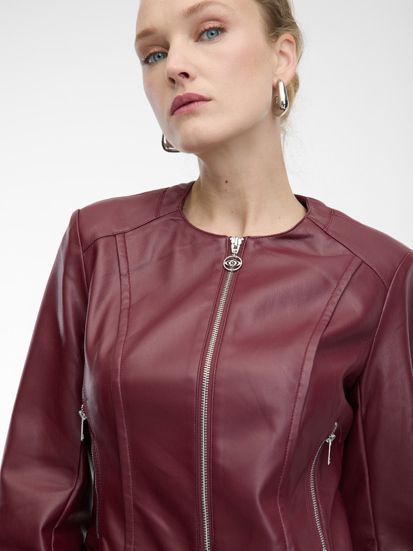 Orsay Weinrote Damen-Lederjacke ORSAY