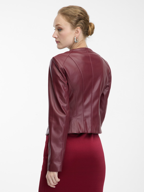 Orsay Weinrote Damen-Lederjacke ORSAY