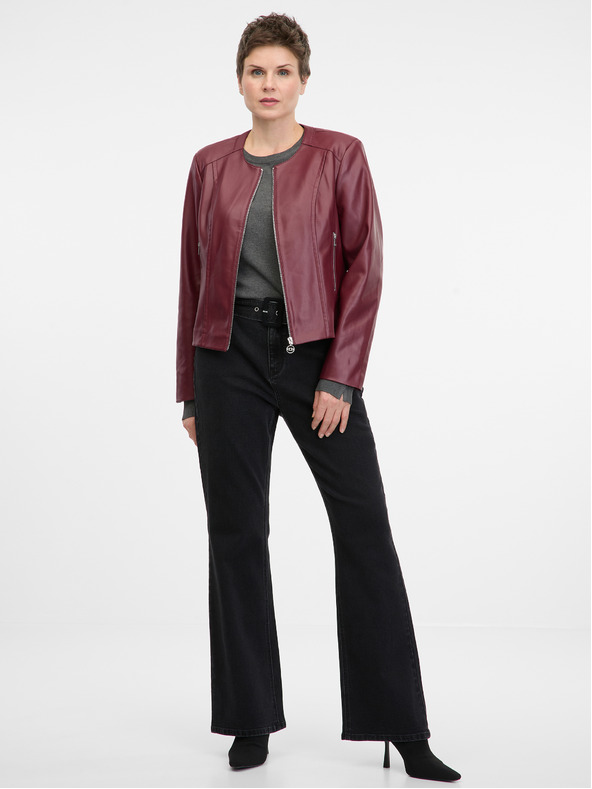 Orsay Weinrote Damen-Lederjacke ORSAY