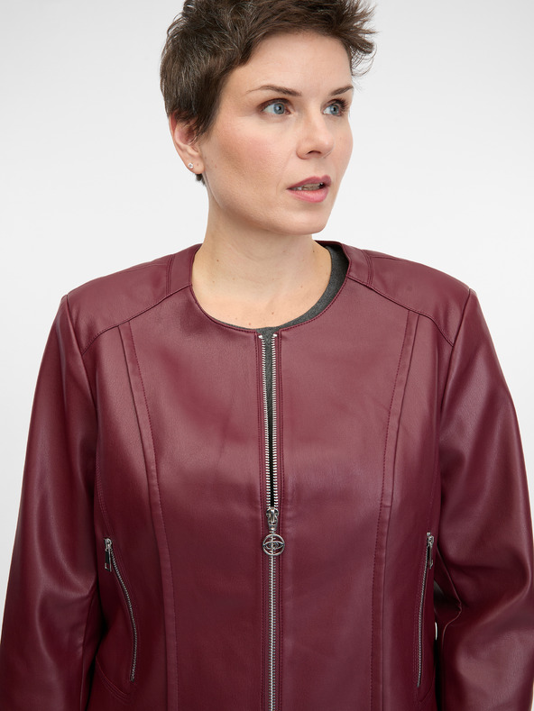 Orsay Weinrote Damen-Lederjacke ORSAY