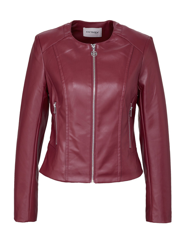 Orsay Weinrote Damen-Lederjacke ORSAY