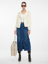 Orsay Cremefarbene Damen-Lederjacke ORSAY