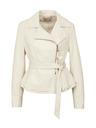 Orsay Cremefarbene Damen-Lederjacke ORSAY