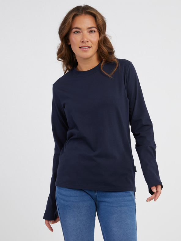 Sam 73 Dunkelblaues Langarm-T-Shirt für Frauen SAM 73 Zira