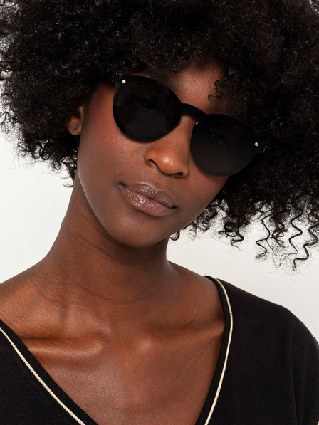 CAMAIEU Schwarze runde Sonnenbrille
