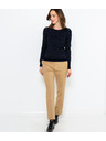 CAMAIEU Schwarzer Pullover mit Print und Knöpfen an den Schultern