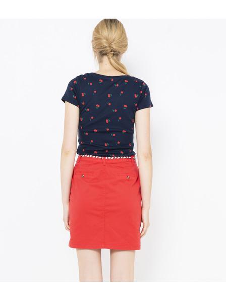 CAMAIEU Dunkelblau T-Shirt mit Kirsch-Print