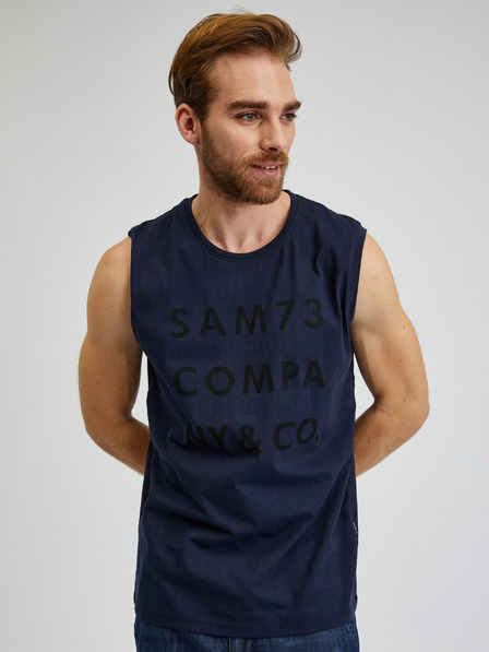 Sam 73 Dunkelblaues Herren-Tank-Top mit SAM 73 Edgar