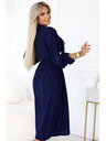 numoco Midi-Hemdkleid mit goldenen Knöpfen und Krawatte