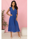 numoco EMILY Plissiertes Kleid mit Volants und Ausschnitt