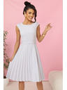 numoco LILA Plissiertes Kleid mit kurzen Ärmeln und Gürtel