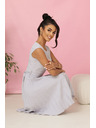 numoco LILA Plissiertes Kleid mit kurzen Ärmeln und Gürtel