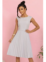 numoco LILA Plissiertes Kleid mit kurzen Ärmeln und Gürtel