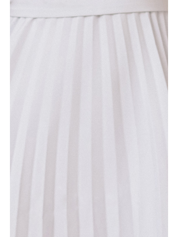 numoco LILA Plissiertes Kleid mit kurzen Ärmeln und Gürtel