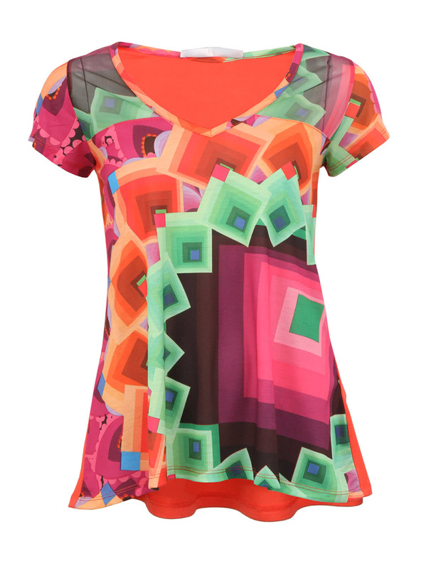 Desigual Lockeres T-Shirt Desigual Yury mit roten Rücken