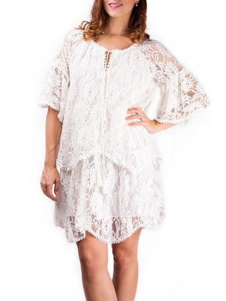 SIMPO Lace Up Kleid