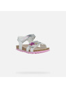 Geox Silberne Geox Chalki Mädchensandalen