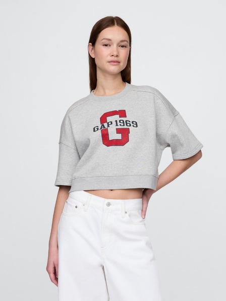 GAP Damen-Oversize-Crop-Sweatshirt VintageSoft Americana GAP
