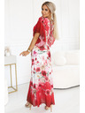 numoco Luftiges Wickel-Maxikleid mit Blumenmuster rote Rosen