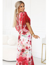 numoco Luftiges Wickel-Maxikleid mit Blumenmuster rote Rosen