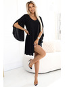 numoco Elegantes Kleid mit Schmetterlingsärmeln - schwarz mit Glitzer