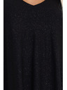 numoco Elegantes Kleid mit Schmetterlingsärmeln - schwarz mit Glitzer