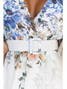 numoco Luftiges Maxikleid CELINA mit V-Ausschnitt, Gürtel und Blumen-Ombré-Muster