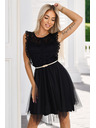 numoco Spitzenkleid GRETA mit Tüllrock und goldenem Gürtel