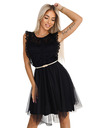 numoco Spitzenkleid GRETA mit Tüllrock und goldenem Gürtel
