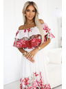 numoco Langes Sommerkleid mit rotem Blumen-Ombré-Muster