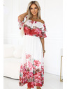numoco Langes Sommerkleid mit rotem Blumen-Ombré-Muster
