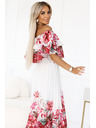 numoco Langes Sommerkleid mit rotem Blumen-Ombré-Muster
