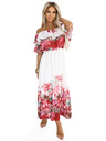 numoco Langes Sommerkleid mit rotem Blumen-Ombré-Muster