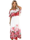 numoco Langes Sommerkleid mit rotem Blumen-Ombré-Muster