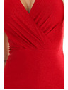 numoco Eng anliegendes Kleid mit Kragen-Ausschnitt - Rot mit Glitzer