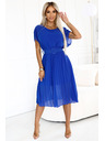 numoco Plissiertes Chiffon-Midikleid MIA mit breitem Gürtel