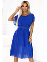 numoco Plissiertes Chiffon-Midikleid MIA mit breitem Gürtel